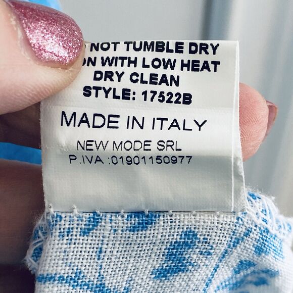 Bella Umbra Linen Top Womens Small Made In Italy Floral Toile Dainty Femme Light - Picture 4 of 5